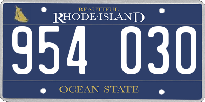 RI license plate 954030