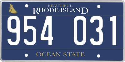 RI license plate 954031