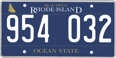 RI license plate 954032