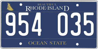 RI license plate 954035