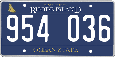RI license plate 954036