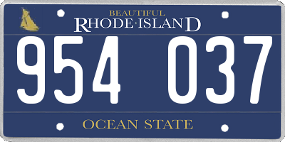 RI license plate 954037