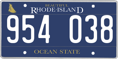 RI license plate 954038