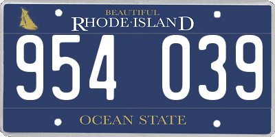 RI license plate 954039
