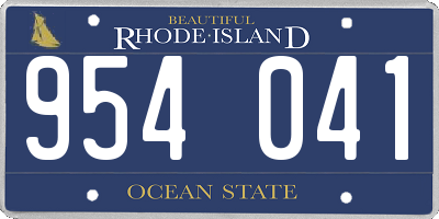 RI license plate 954041