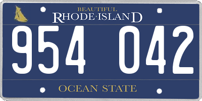 RI license plate 954042