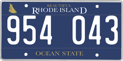 RI license plate 954043