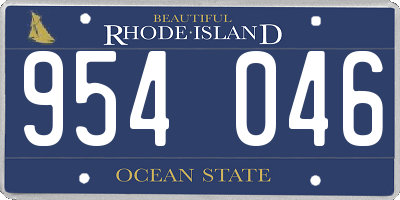 RI license plate 954046