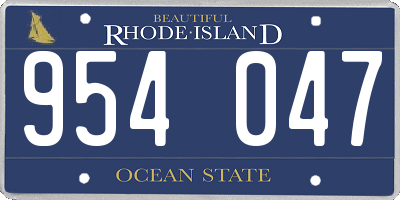 RI license plate 954047