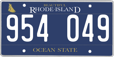 RI license plate 954049