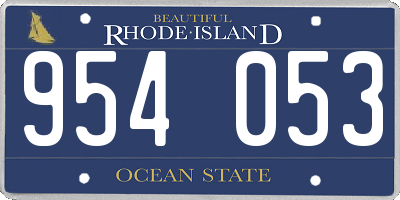 RI license plate 954053