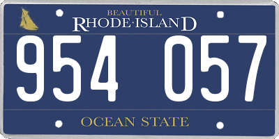 RI license plate 954057