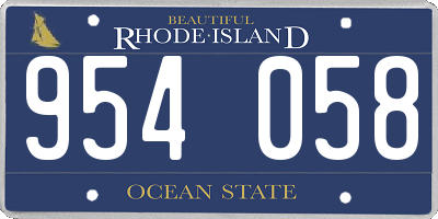 RI license plate 954058