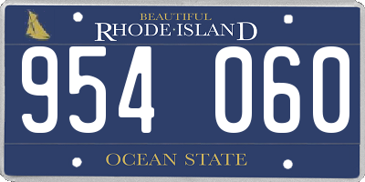 RI license plate 954060