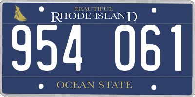 RI license plate 954061