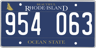 RI license plate 954063