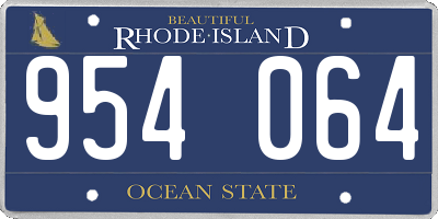 RI license plate 954064