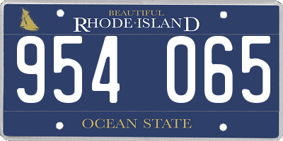 RI license plate 954065