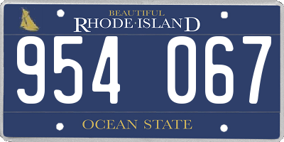 RI license plate 954067