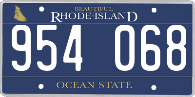 RI license plate 954068