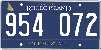 RI license plate 954072