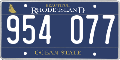 RI license plate 954077