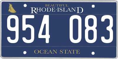 RI license plate 954083