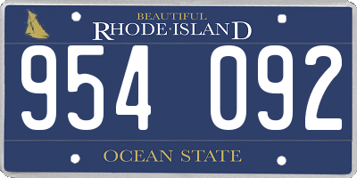 RI license plate 954092