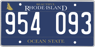 RI license plate 954093