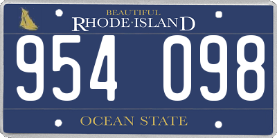 RI license plate 954098