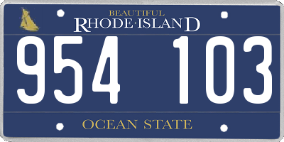 RI license plate 954103