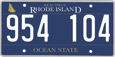 RI license plate 954104