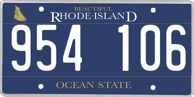 RI license plate 954106