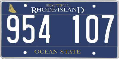RI license plate 954107