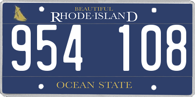 RI license plate 954108