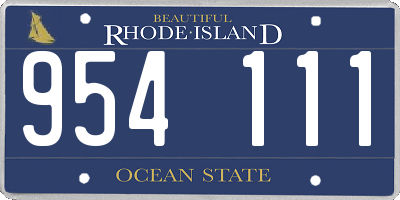RI license plate 954111