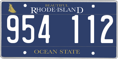 RI license plate 954112