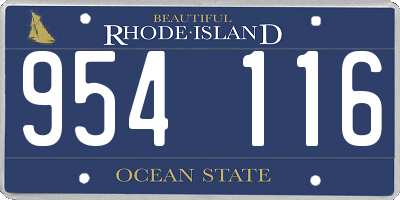 RI license plate 954116