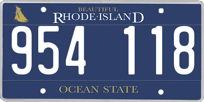 RI license plate 954118