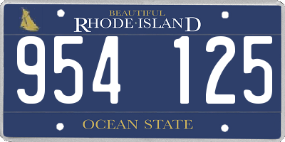 RI license plate 954125