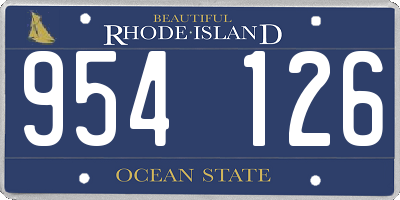 RI license plate 954126