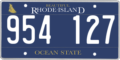 RI license plate 954127