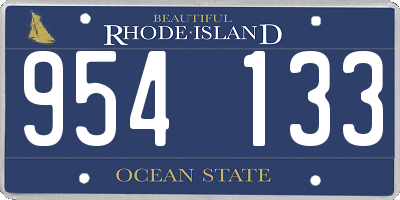 RI license plate 954133
