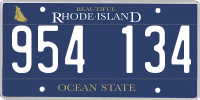 RI license plate 954134