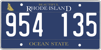 RI license plate 954135