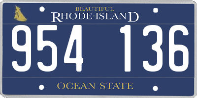 RI license plate 954136