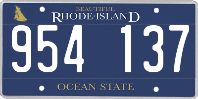 RI license plate 954137