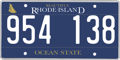 RI license plate 954138