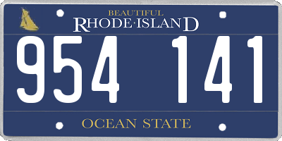 RI license plate 954141