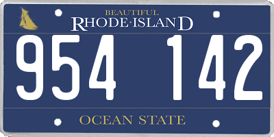 RI license plate 954142